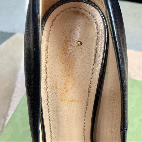 SOLD YSL Tribtoo Platform Pumps Yves Saint Laurent Tribute Leather 38.5 Black - Picture 10 of 14